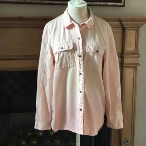 Blush button front shirt